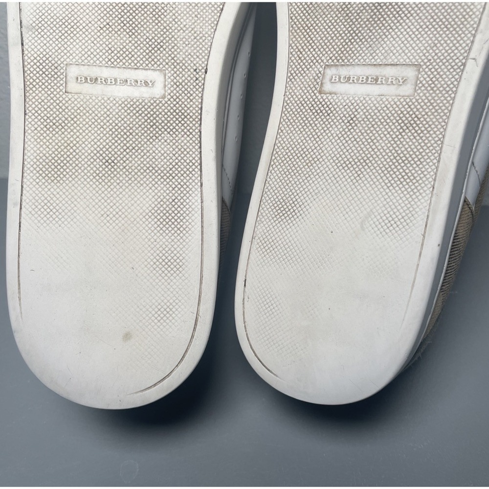 Burberry Men's White Reeth Check Trim Low Top Sneakers Size 43 - Picture 7 of 11
